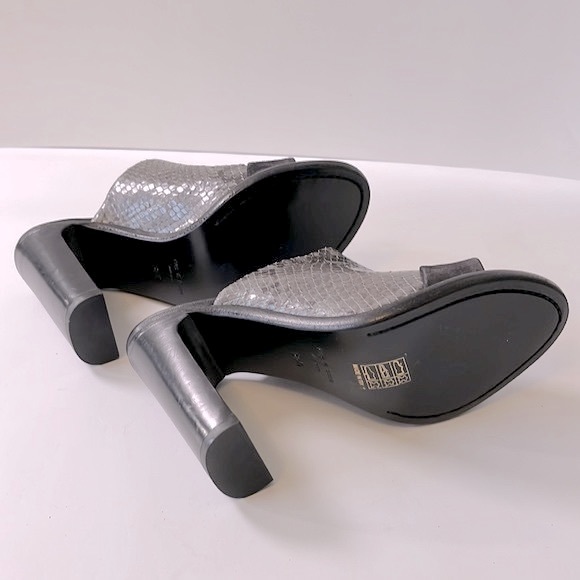 Rag & Bone 'Tristan' Suede Snake Print Leather Mule Sandals, Black, size 6.5 - Picture 12 of 16